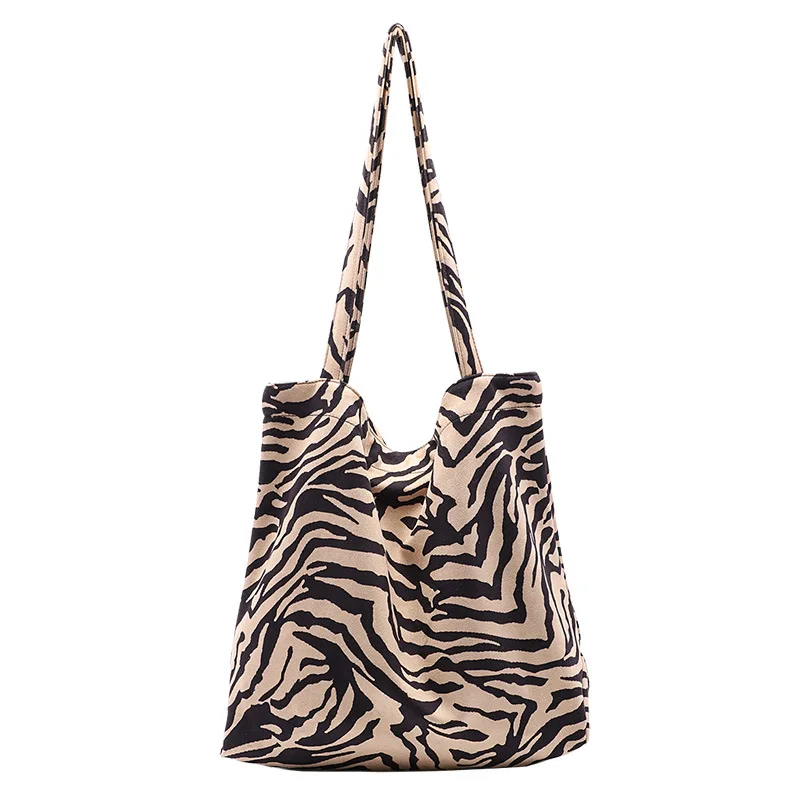 

High volume zebra printed one shoulder bag fashion flannelette wide shoulder strap crossbody bag for women