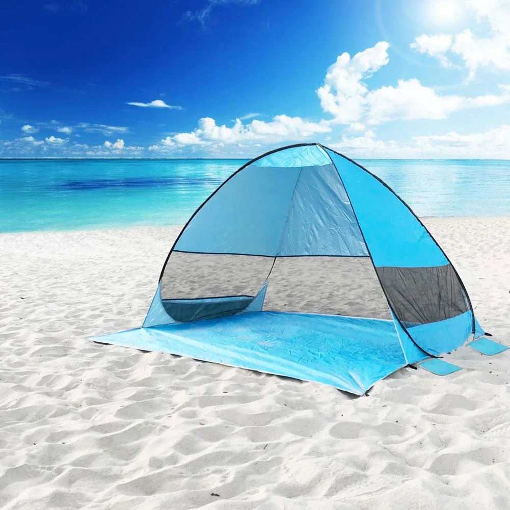 

Pop Up Beach Tent Automatic Beach Canopy Umbrella Outdoor UPF 50 + UV Protection Sun Shelter Sun Shade