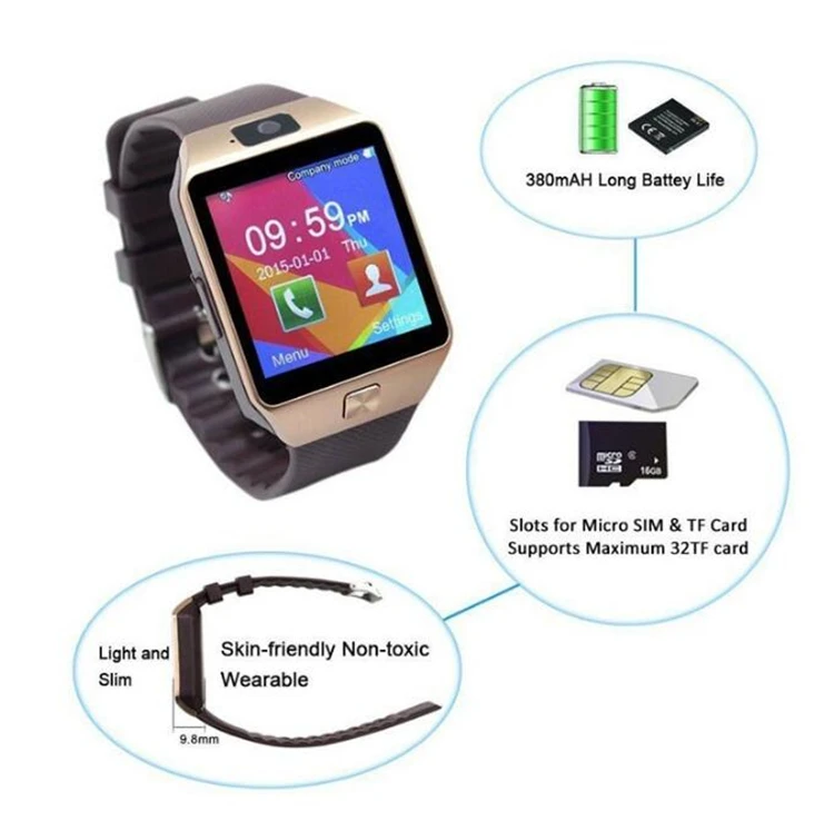 

2022 smart watch with DZ09 bt smartwatch Smart bt watch,smart watch mobile watch phone,Cheap android touch screen