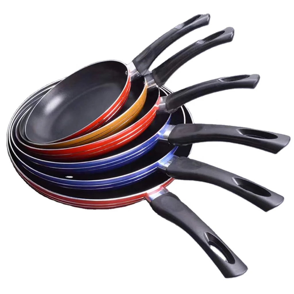 

Frying Pan Flat-Bottomed Non-Stick Pan Thickened Bottom Of The Pan, Red/blue