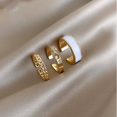 

Gothic Style Three Piece Open Ring Korean Jewelry Wedding Party Sexy Ring 2020 For Women, Picture shows