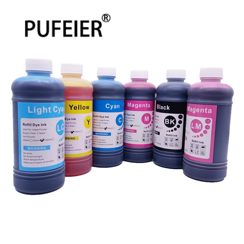 

6 Color 500ML Bottle Bulk Universal Dye Ink Compatible For Epson Canon HP Brother Inkjet Printer Refill Dye Based Ink