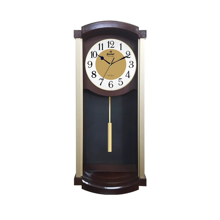 

European style living room metal clock face rectangular plastic swing fashion wall clock