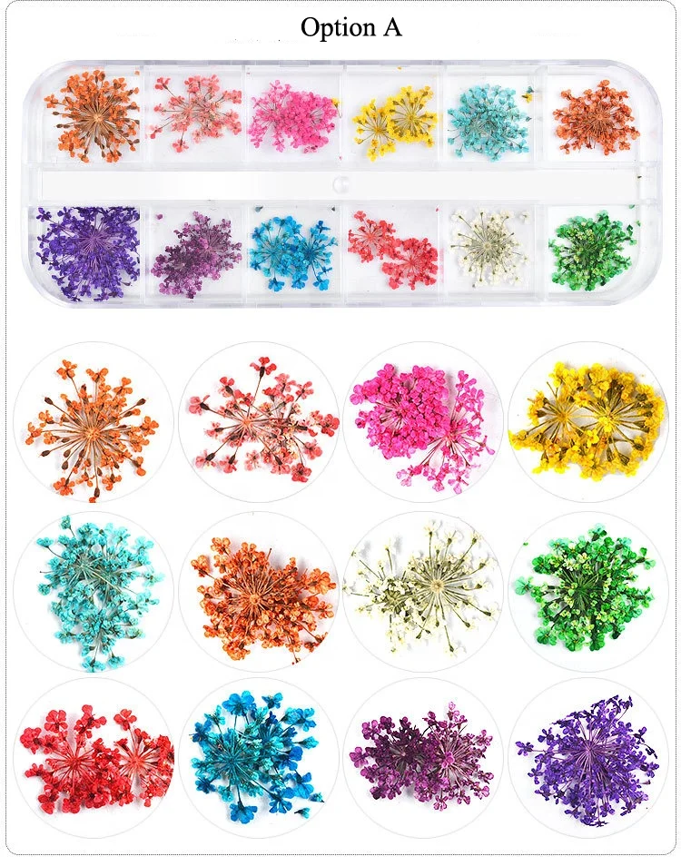 wholesale real dried flower nail art decorations