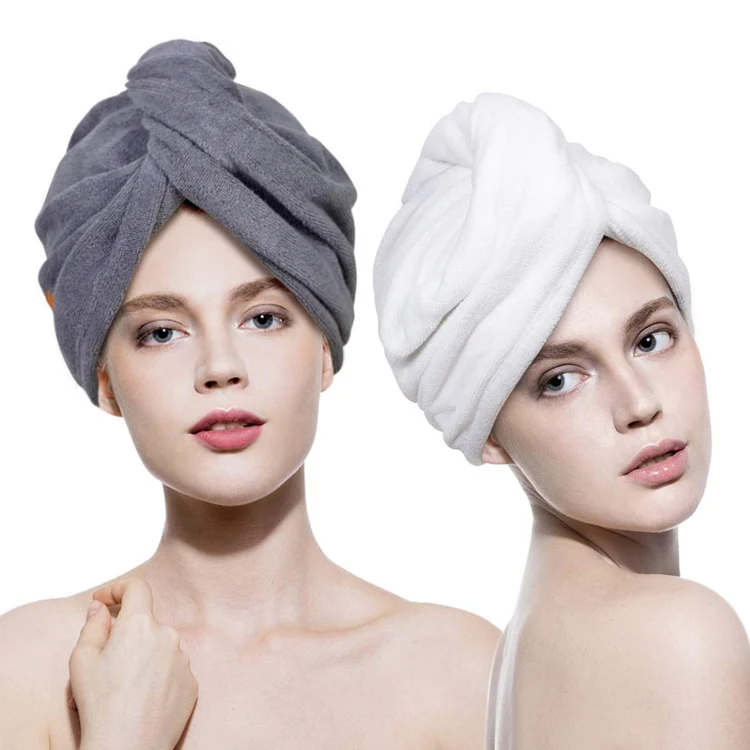 

microfiber hair turban towel shower spa head wrap hair turban towel