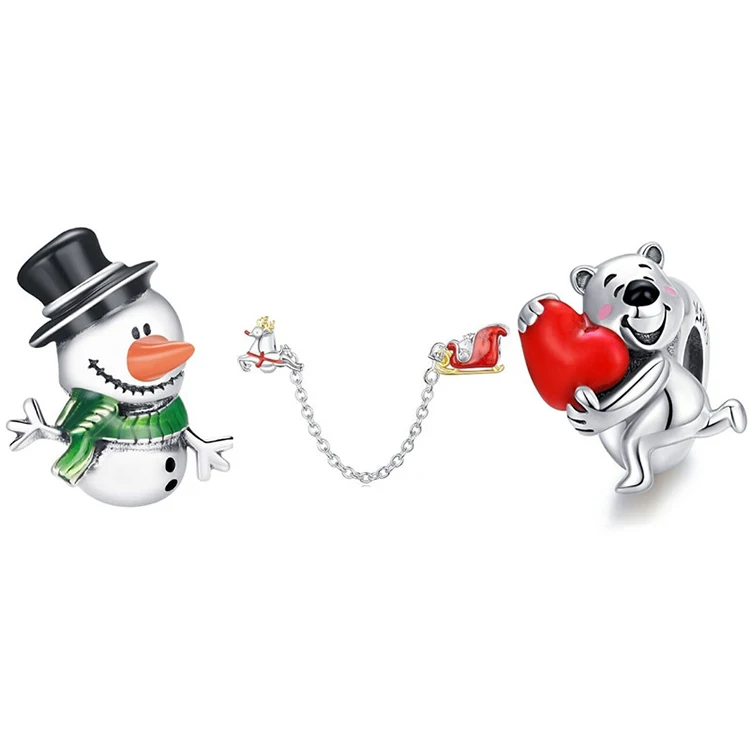 

925 Sterling Silver Beads Charm Bracelets Christmas Jewelry For Jewelry Making