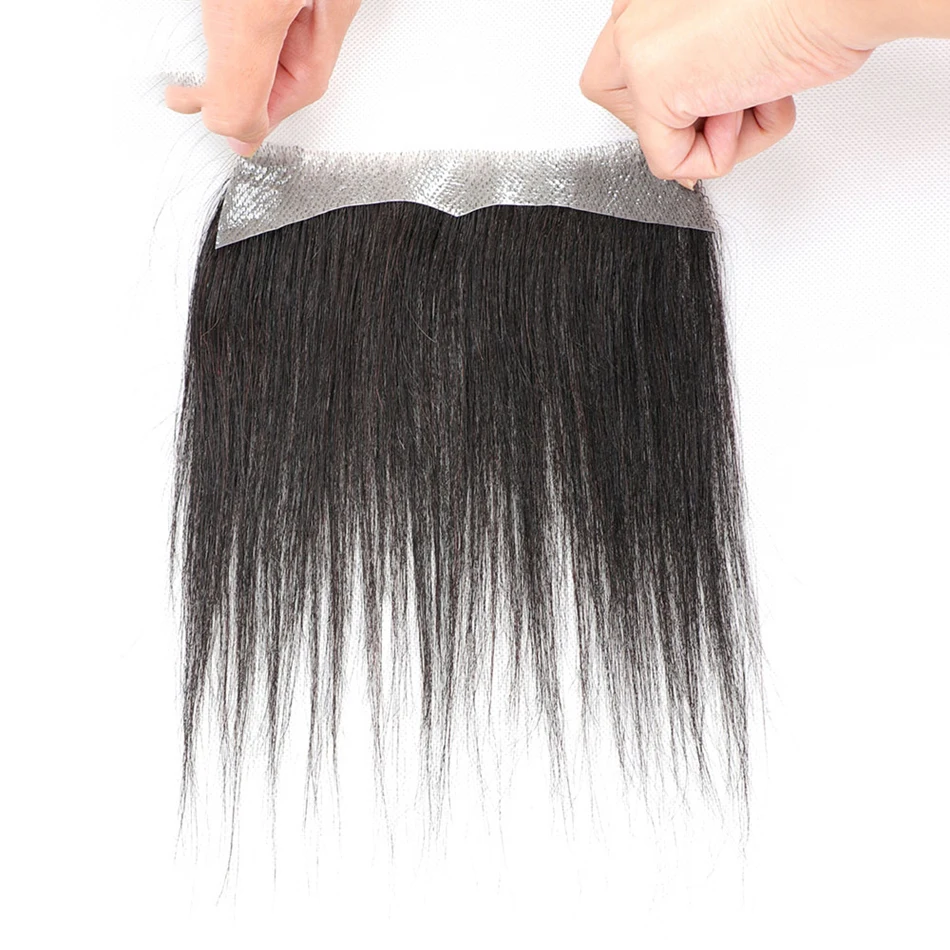 

Wholesale Indian virgin cuticle aligned closure Remy Brazilian Human Hair 2*16 M Style toupee Wig 6" Short Lace Hair Men Toupee, Black color