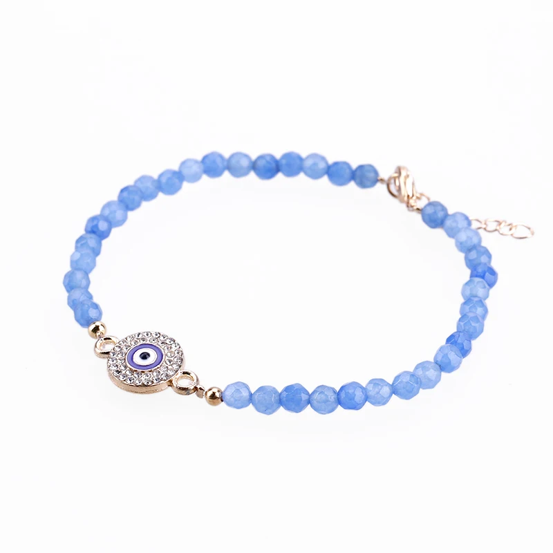 

natural stone cut faced beads jewelry,crystal jewelry turkey blue evil eyes bangles bracelet for woman