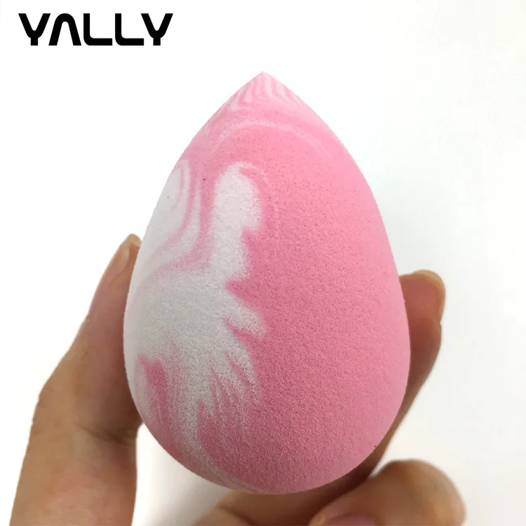 

2023 new treands waterdrop shape mixed color super soft non-cakey powder velvet microfiber latex free PU sponge makeup blender