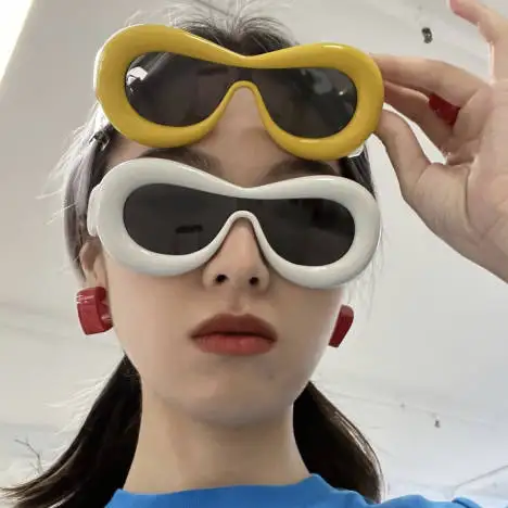 

Y2k Star 2023 Vintage One-Piece Sunglasses Personality New Styles Ins Candy Color Sunglasses Women Men
