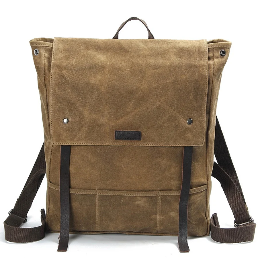 

In Stocks Vintage Rucksack back pack wholesale bag outdoor travel laptop mens men waxed blank canvas backpack, Customized