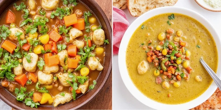 Bowl of soup with garnishes