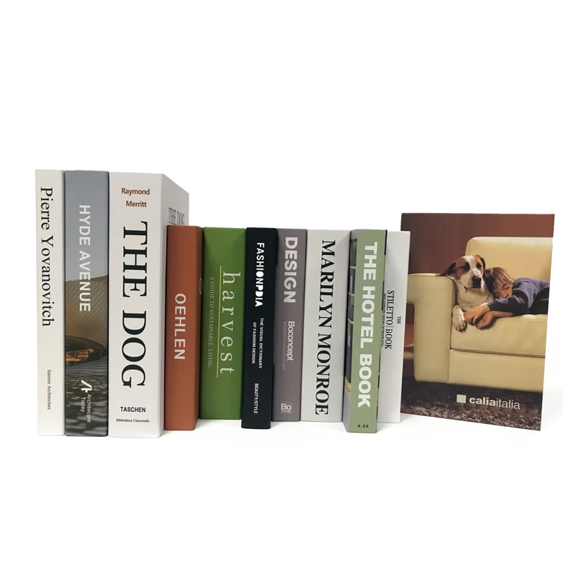 

wholesale vintage books decor modern style fashion shaped box decorative mode book hardcover home living room, Cmyk color