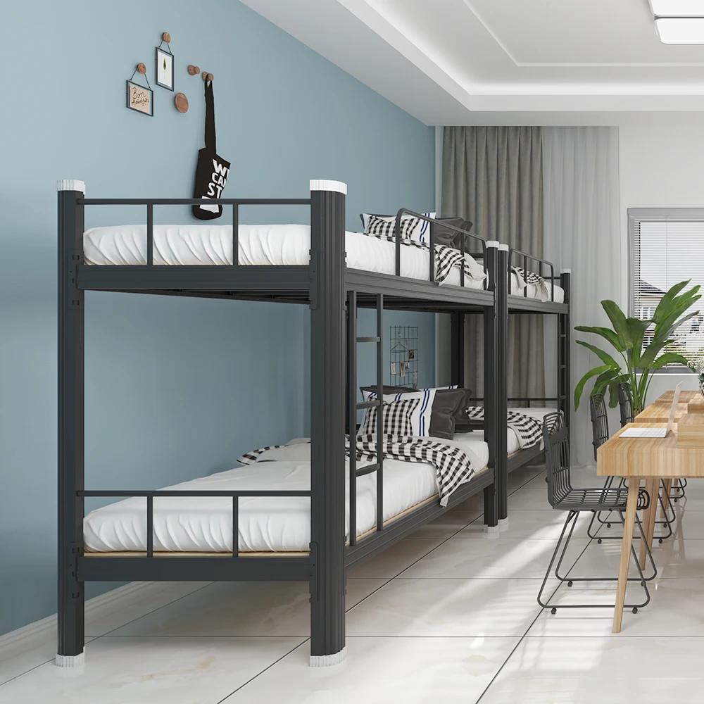 
Factory Sales Metal Triple Steel Bunk Bed with Desk for School MIlitary 