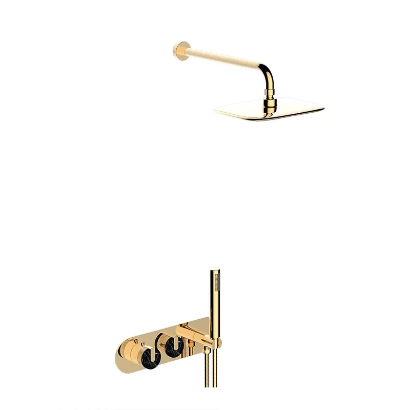 

3-function Solid Brass Bathroom Rain Shower Mixer Shower Bathing Set Contemporary Shower Faucet System Dual Handle