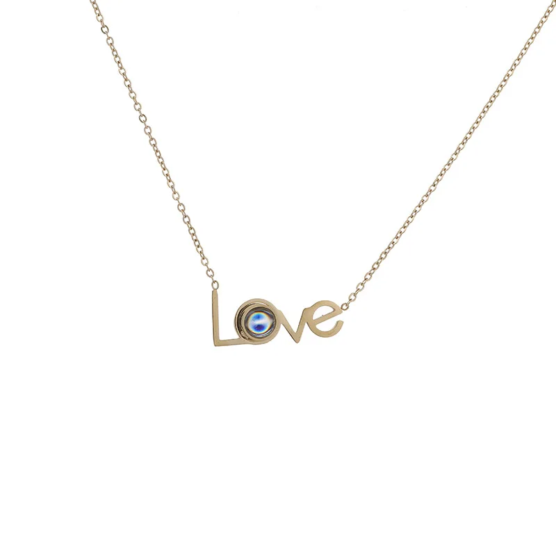 

New Gold Plated 100 Languages I Love You Jewellery Mother's Day Gifts Diy Heart Project Necklace