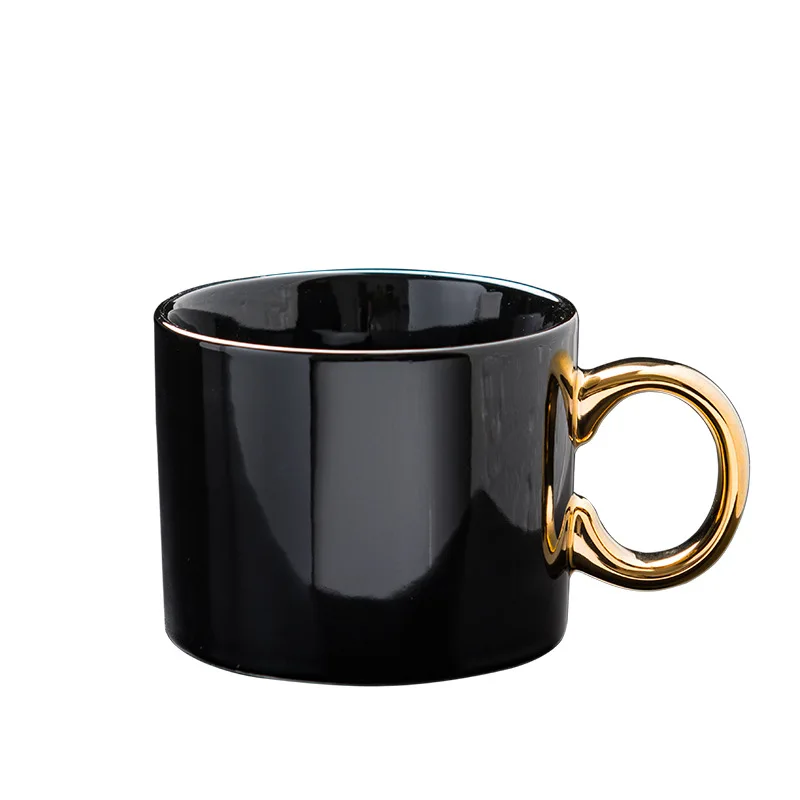 

shoutao customized New style ceramic coffee porcelain cups mugs ceramic tazas de cafe creative ceramic mug with gold handle