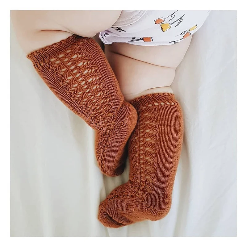 

Baby Girl thick autumn Spanish Loop open work Sweet Princess Thin Knee High Kids New born Infant bow Socks, Custom color