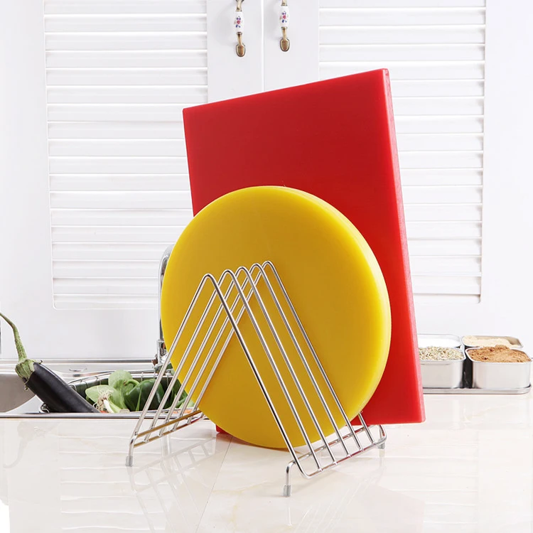 Stainless Steel Wire Chopping Board Holder Cutting Board Rack Kitchen