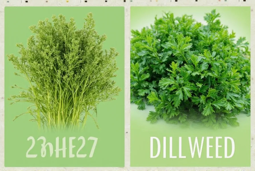 Fresh dillweed sprigs showing the feathery leaves of the dill plant