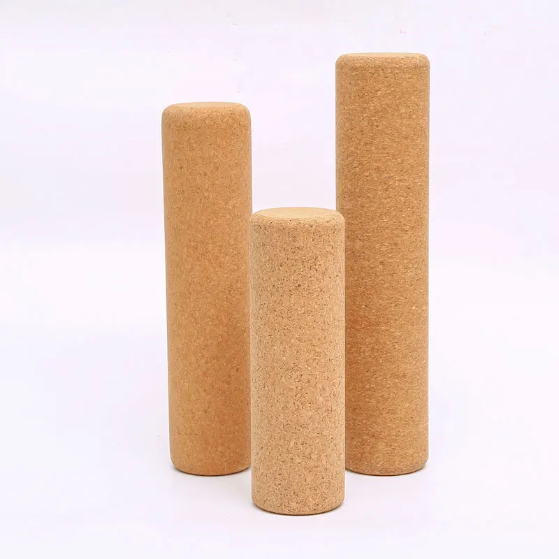 

High Quality Fitness Yoga Pilates Body Building Anti Slip Premium Eco Friendly Cork Foam Roller, Customized