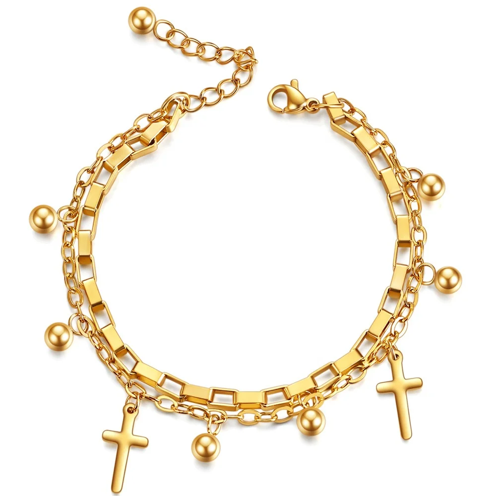 

fashion gold cross charm Bracelet for gift, Multi