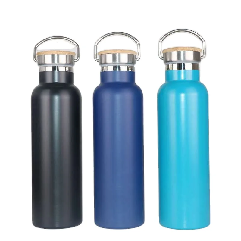 

Leakproof Stainless Steel Thermoses Water Bottle Powder Coated Sports Travel Insulated Water Bottles With Lids, Bamboo color