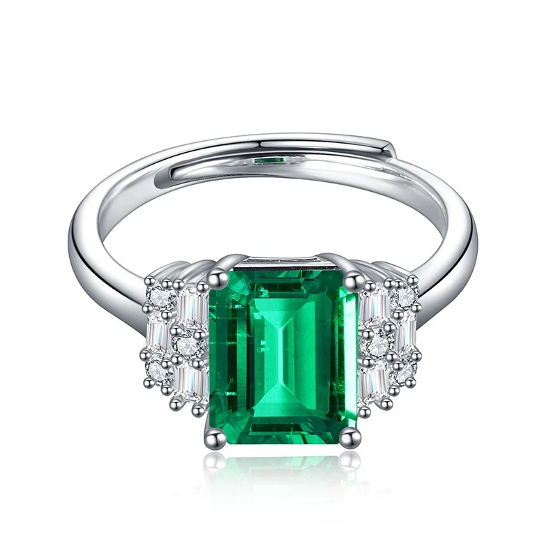 

High quality emerald gemstone sterling silver 925 jewelry mens rings, Green