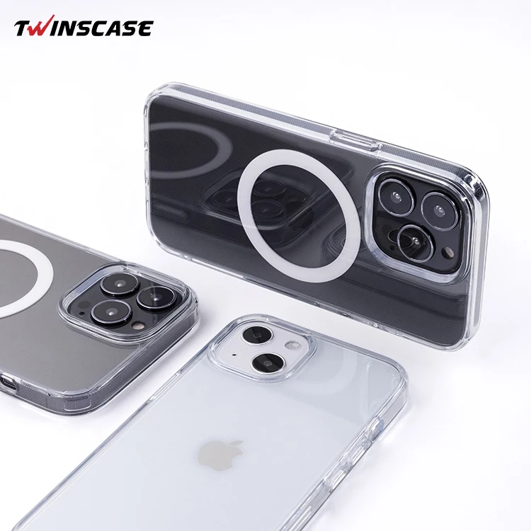 

Twinscase shockproof clear magnetic case for iPhone 13 clear magsafes case support wireless charging