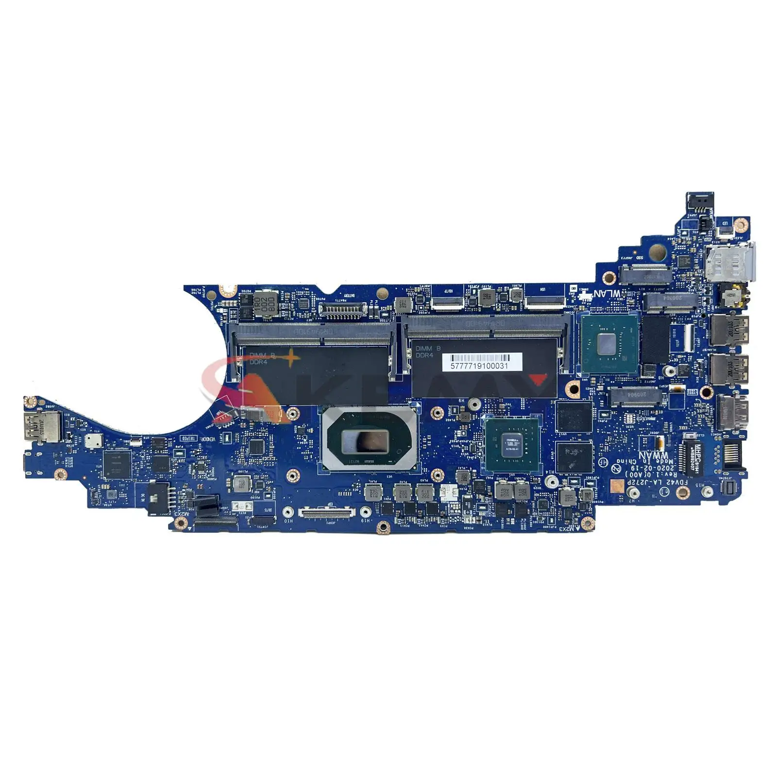

LA-J272P For dell latitude 5411 Laptop Motherboard with I5-10400H i7-10850H CPU V2G GPU 100% Fully Tested