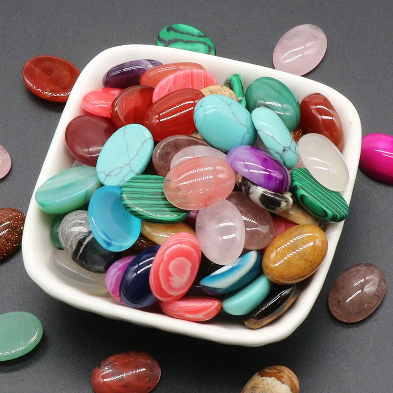 Natural 13x18MM Gemstone Cabochons Natural Synthetic Stone Beads Green Aventurine Cabochons for Earring Necklace Bracelet