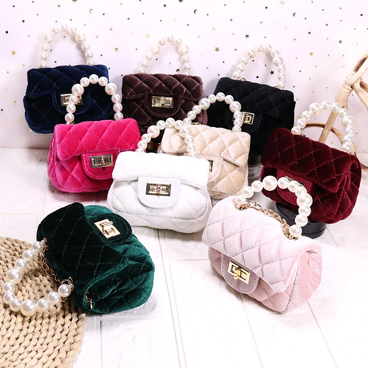 

Fashion Velvet Cute Mini Crossbody Hand Bags Small Kids Purses and Handbags Little Girls 2022