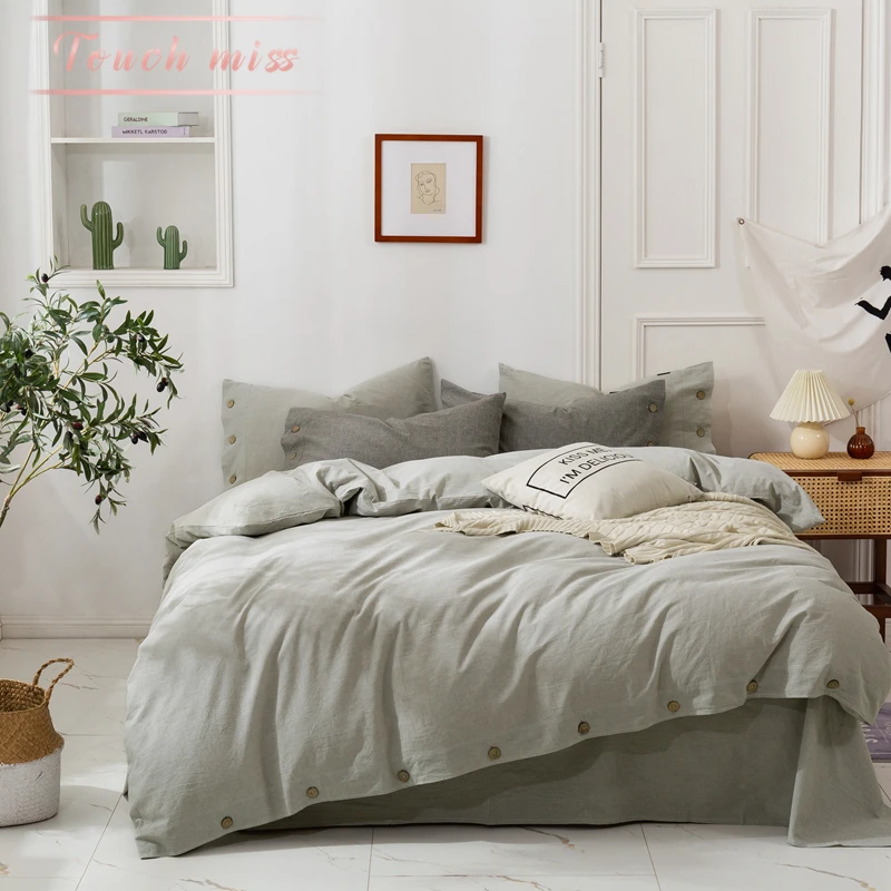 Ecofriendly Japanese Style Theme Heavy Linen Macrame Bedding Duvet