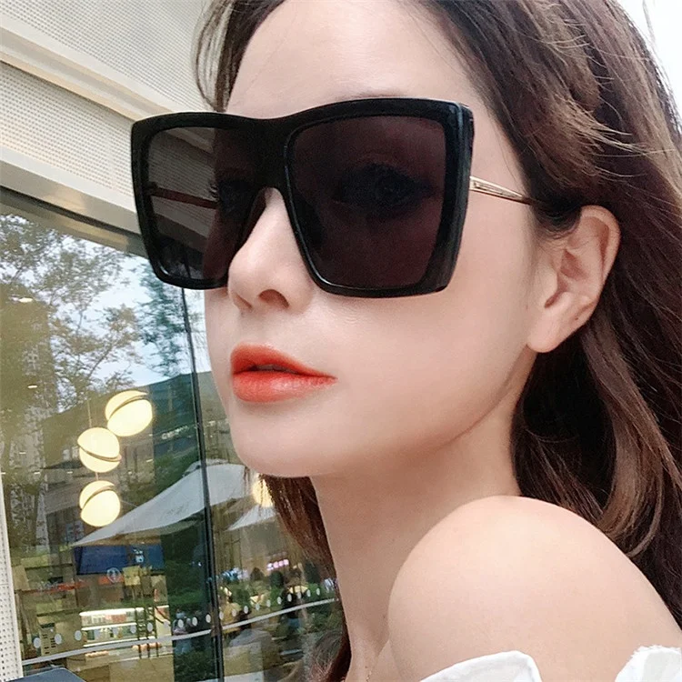 

2022 New trend big square frame sunglasses hip hop oversize leopard frame sun glasses unisex high quality ac lens shades