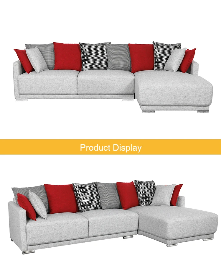 Living room modern design hot sale L shape couch sofa