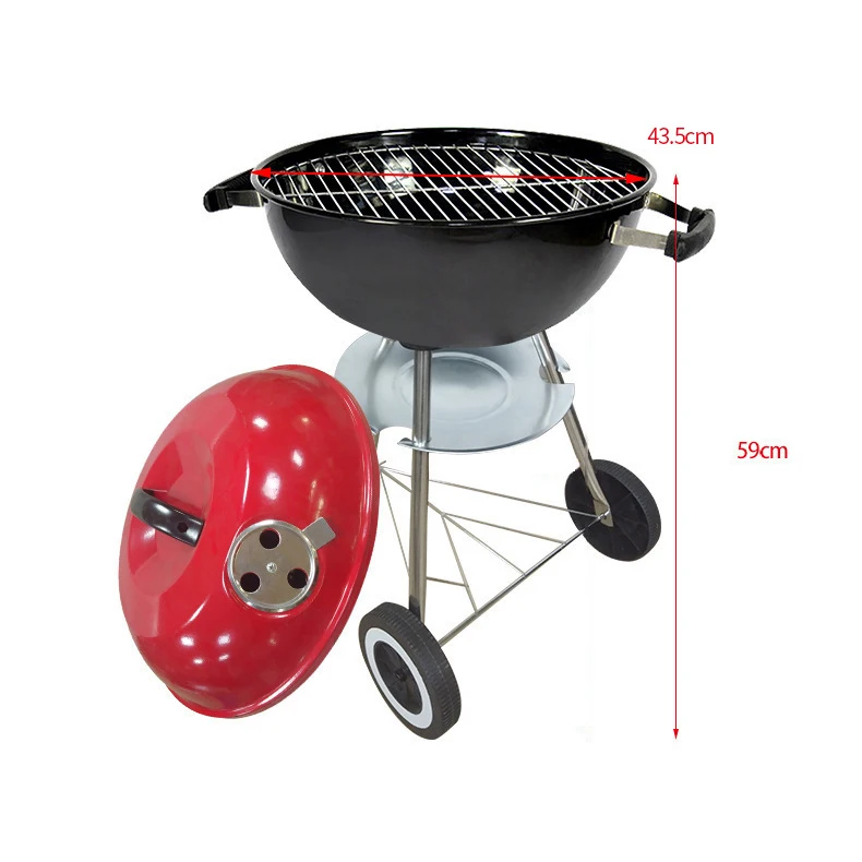 

Quality 17-inch Round BBQ oven portable charcoal barbecue grill outdoor Steel bbq grill