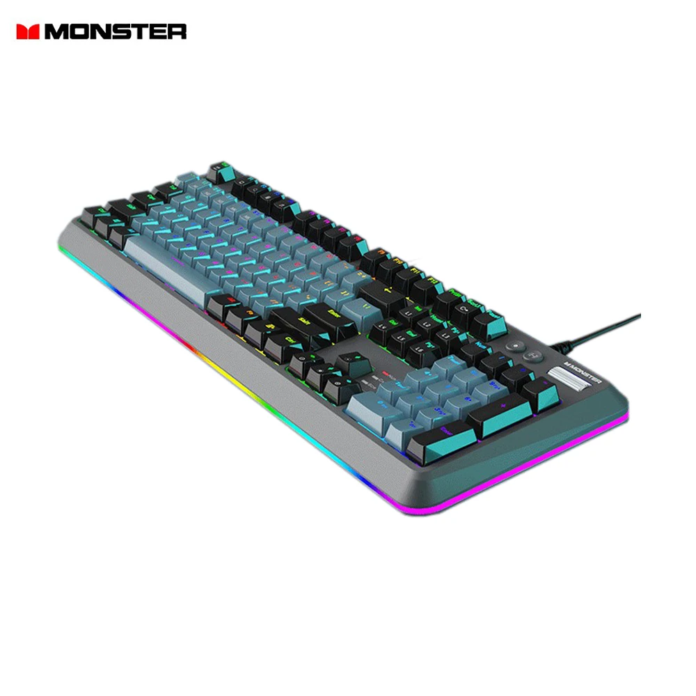 

Top Selling Monster KMH5 104 Key RGB Keyboard Red Axis for E-sports Games Mechanical Keyboard