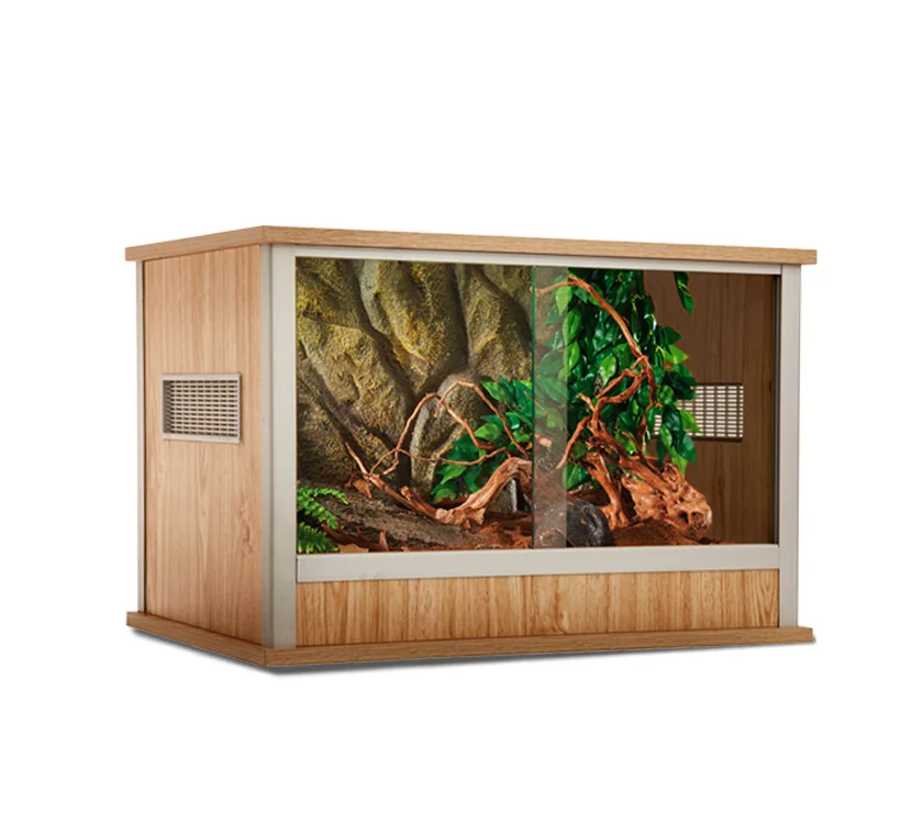 

Pet wooden tortoise box guard Palace lizard chameleon insulation landscape reptile tank climbing pet feeding box Hot sale