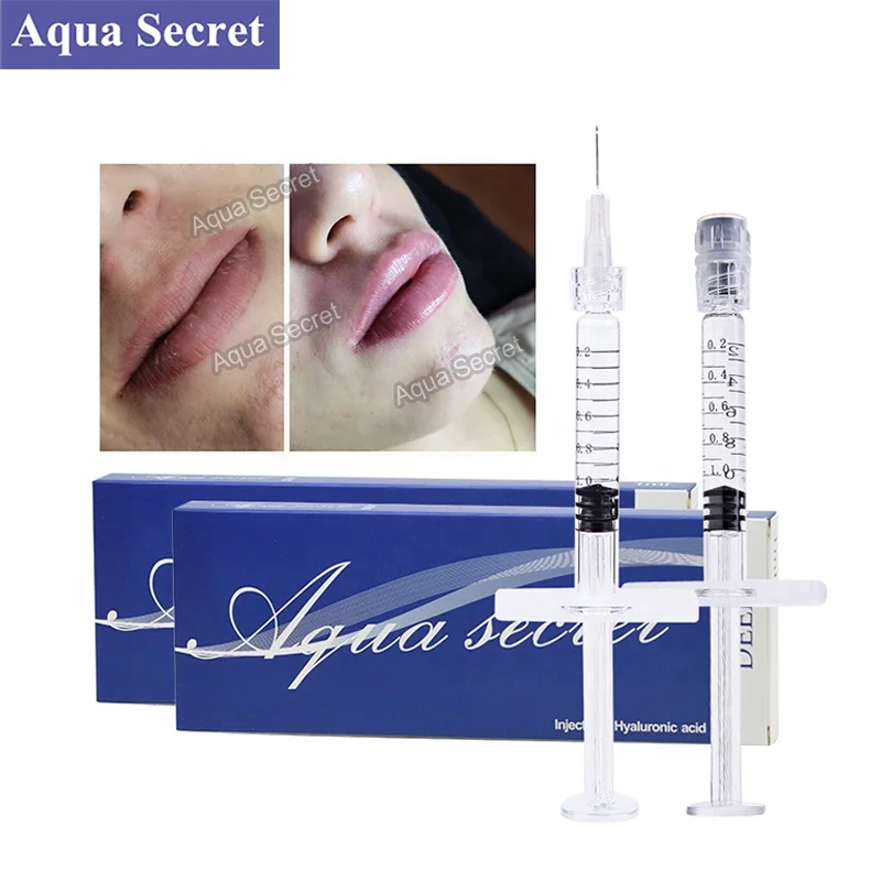 

Aqua Secret best brand CE marked FINE DERM 1ml 2ml prefilled syringe injectable ha injection hyaluronic acid dermal filler lips