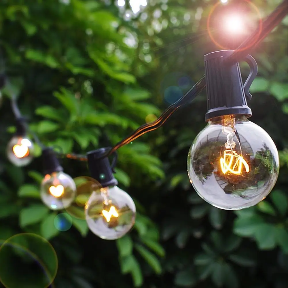 G40 Globe copper wire String Lights Decorative Hanging LED Light for Backyard Bistro Porch Garden Cafe Party