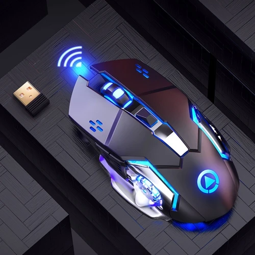

Gaming Rechargeable Optical Computer A2 Custom Logo Silent Wireless Mouse, Star black