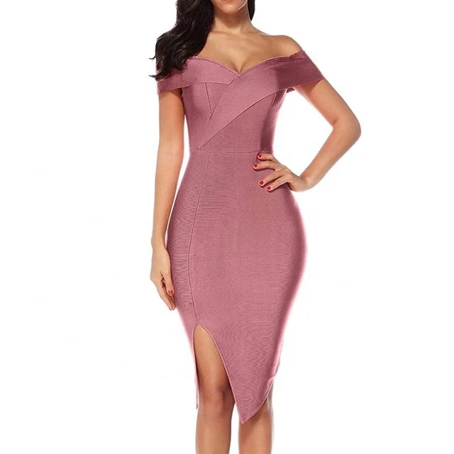 

Wholesale Women Casual Dress Fashion Summer Sexy Backless Deep V-neck Bandage Boycon Womens Party Dresses, Customized color