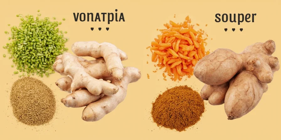 Comparison of alternative spices next to ginger
