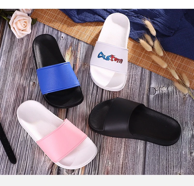 
plastic outdoor soft custom logo children slippers, PVC summer beach pink blank children and kids logo slide sandal 