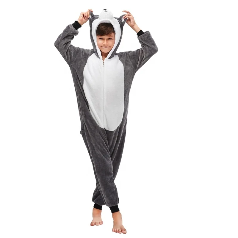 

Cosplay Homewear Lounge Wear Animal Costume Unisex Sleepwear Onesie Pajamas Grey Husky Dog, Mixed color