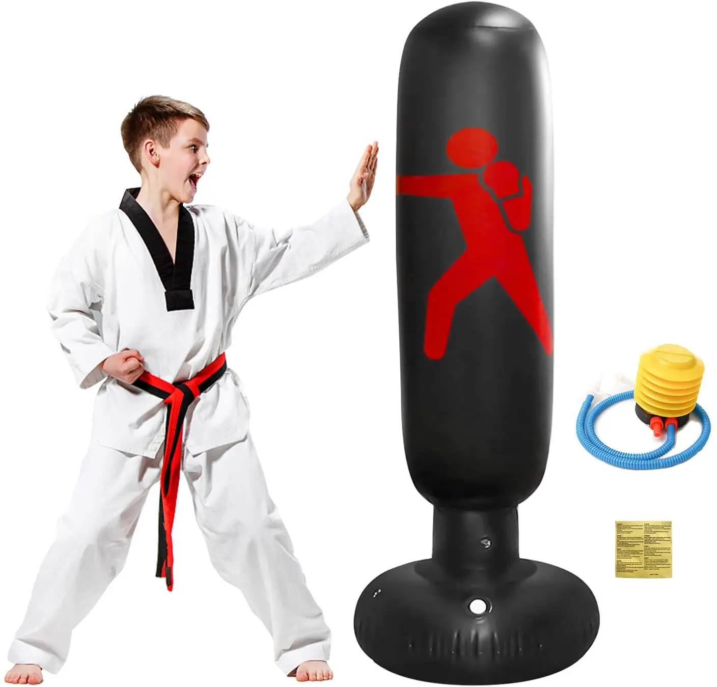 

CHRT OEM Self Standing Kick Boxing Punching Heavy Bag for Kids GYM Speed Training, Black