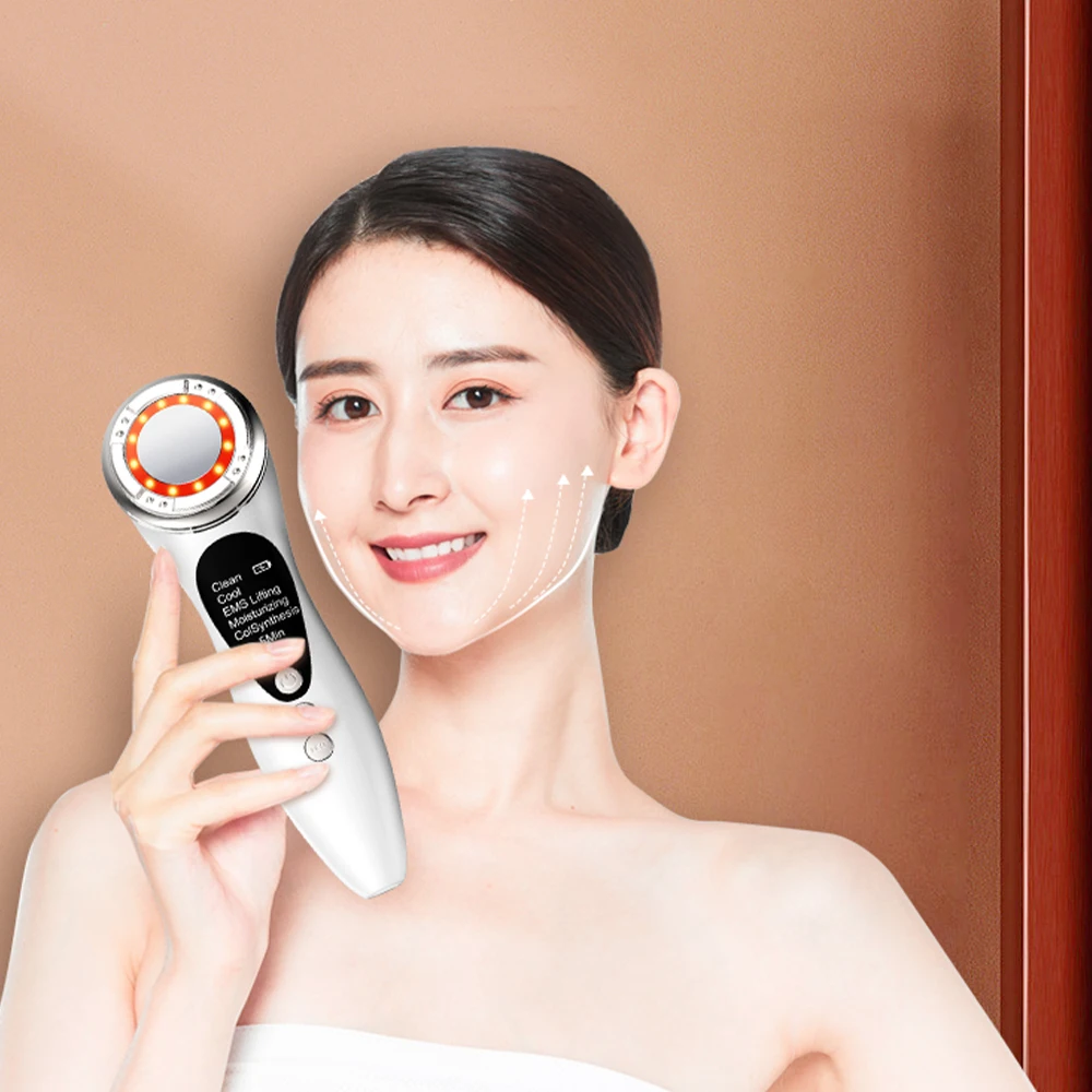 

Ultrasonic Face Lift DevicesEMS Microcurrent Skin Rejuvenation Facial Massager Light Therapy Anti Wrinkle Led Beauty Apparatus