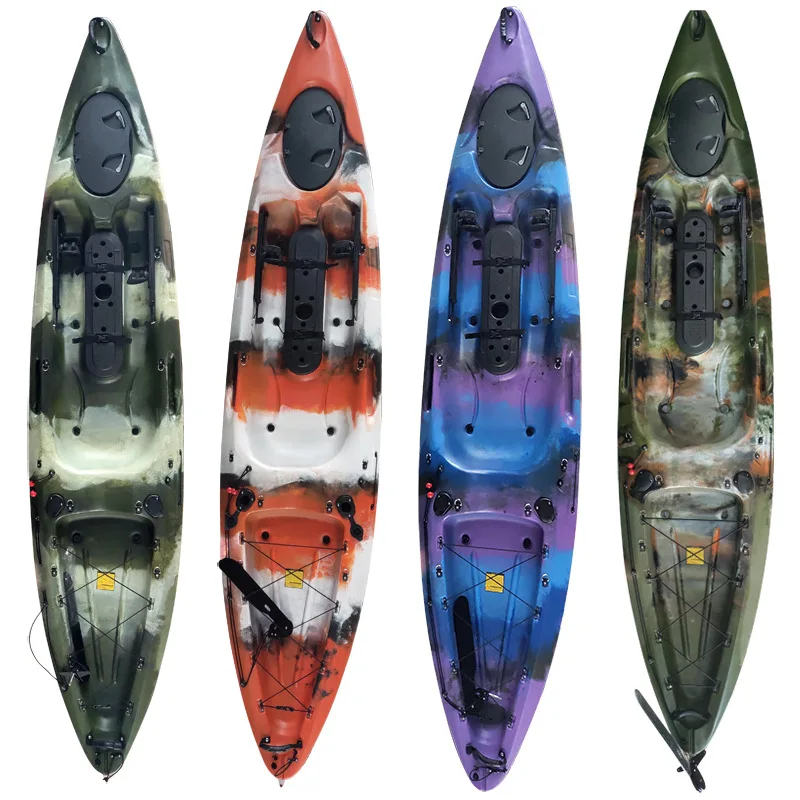 

New trend single person use con pedal canoe LLDPE 3.63M peche kayak fishing, Customized