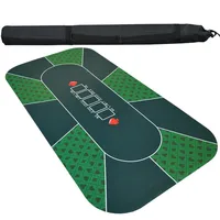 

1.8m Square Table Cloth Casino Poker Mat Texas Hold'em Poker Table Rubber Mat with Shoulder Bag