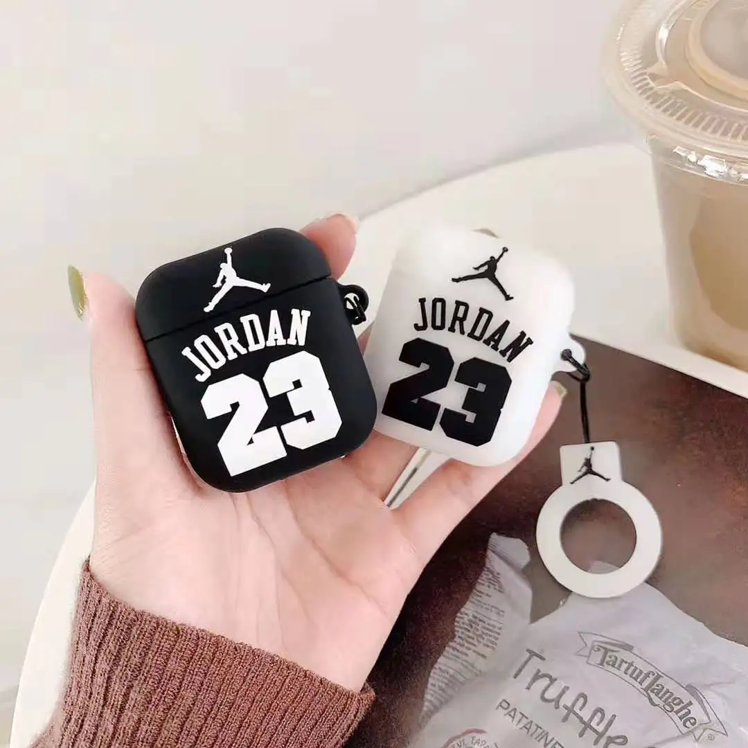 Populaire Jordan Cas Pour Airpod Sport Champion Couverture Pour Airpods 2 & 1 Housse En Silicone Souple Pour Apple Airpod - ANKUX Tech Co., Ltd